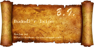 Budnár Ixion névjegykártya